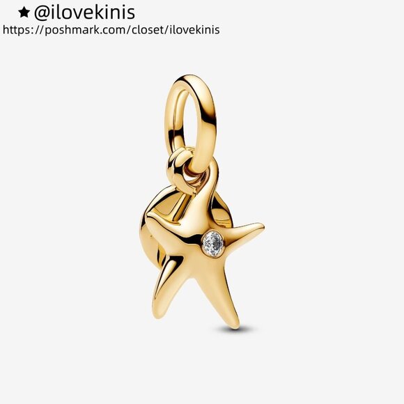 Pandora Starfish Double Dangle Charm - Picture 1 of 6
